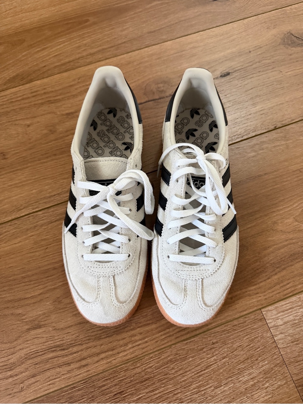 adidas White & Black Spezial Suede Sneakers with Gum Sole - Picture 2 of 2